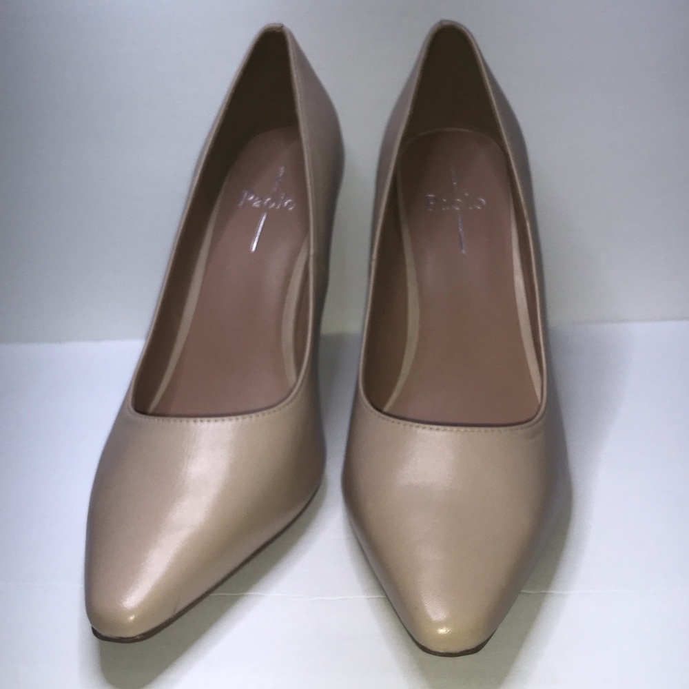 Paolo Beige Pointed-Toe Pumps